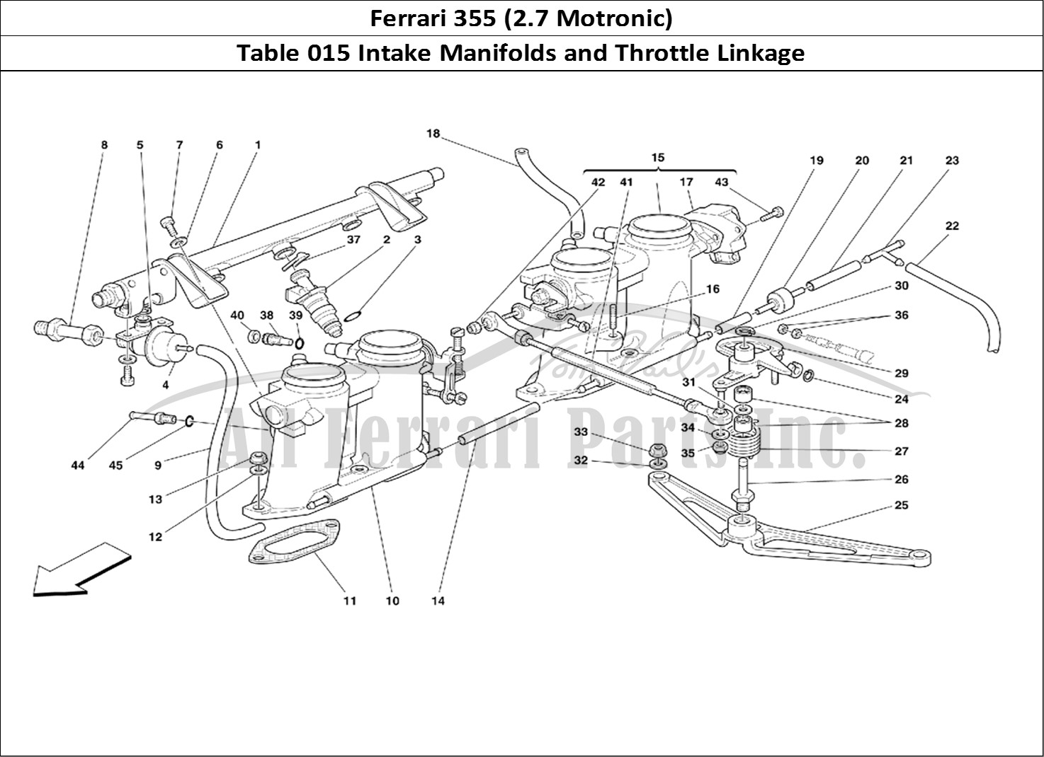 Ferrari Parts Ferrari 355 (2.7 Motronic) Page 015 Throttle Holders and Cont