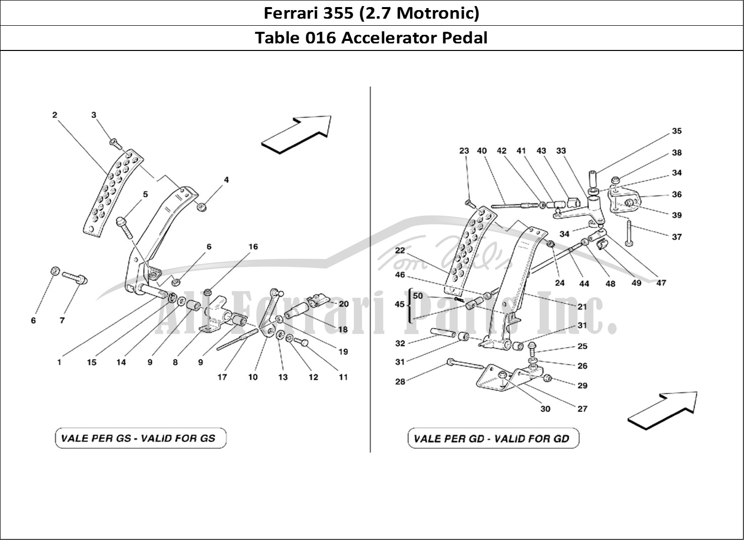 Ferrari Parts Ferrari 355 (2.7 Motronic) Page 016 Accelerator Pedal