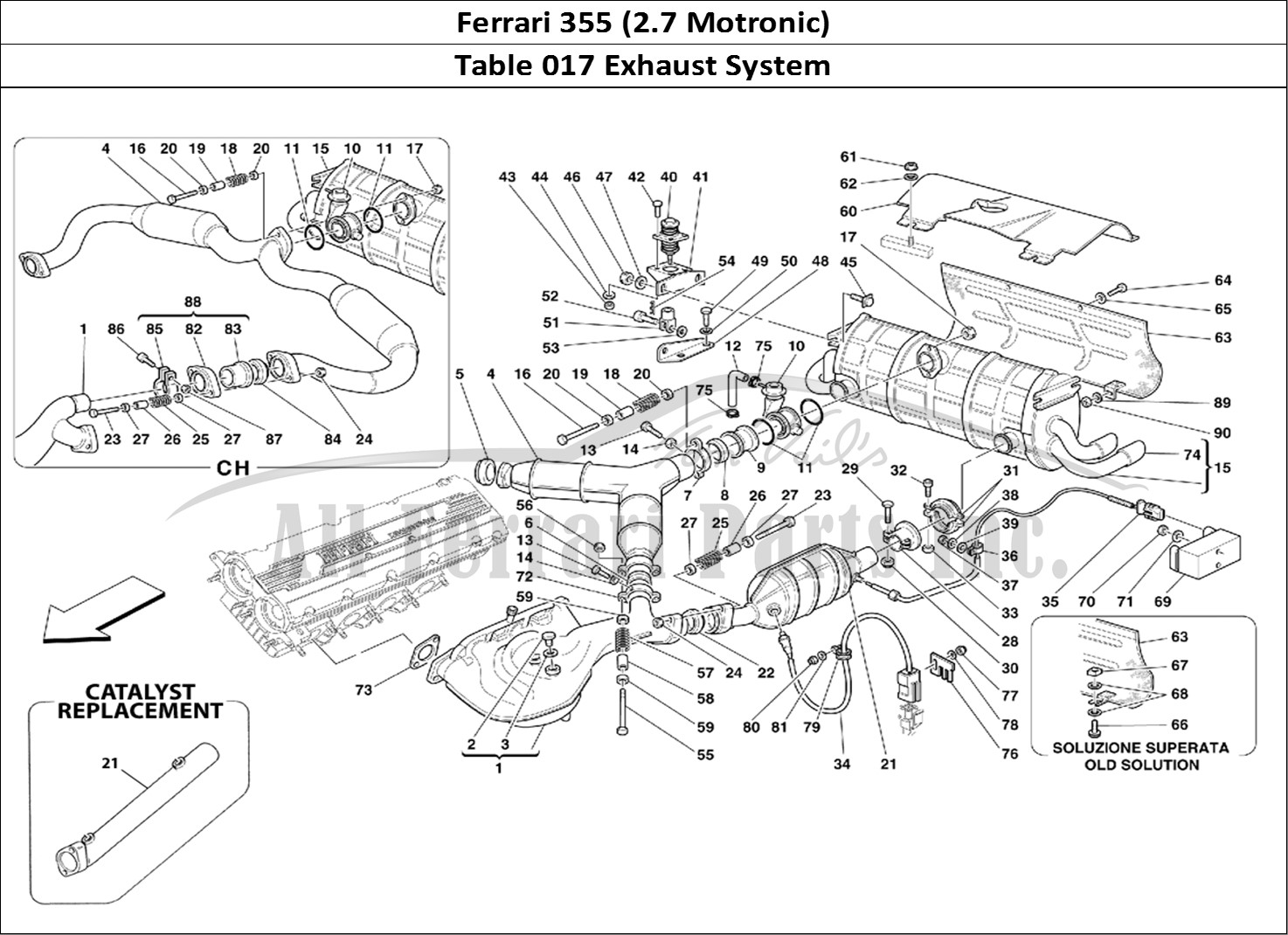Ferrari Parts Ferrari 355 (2.7 Motronic) Page 017 Exhaust System