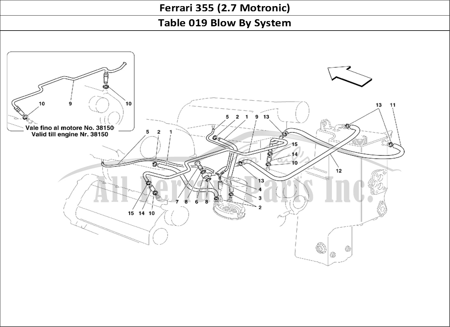 Ferrari Parts Ferrari 355 (2.7 Motronic) Page 019 Blow - By System
