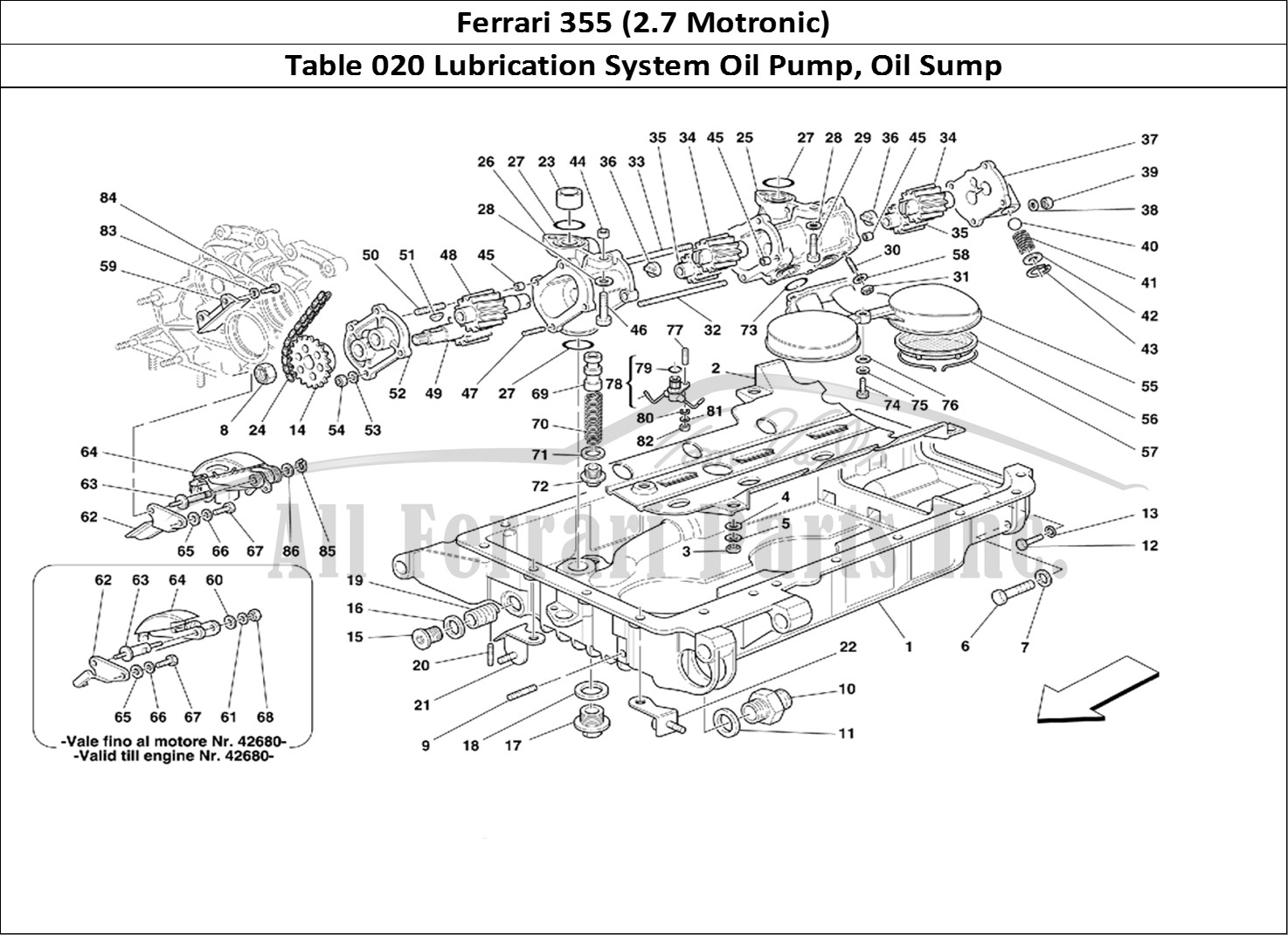 Ferrari Parts Ferrari 355 (2.7 Motronic) Page 020 Pumps and Oil Sump