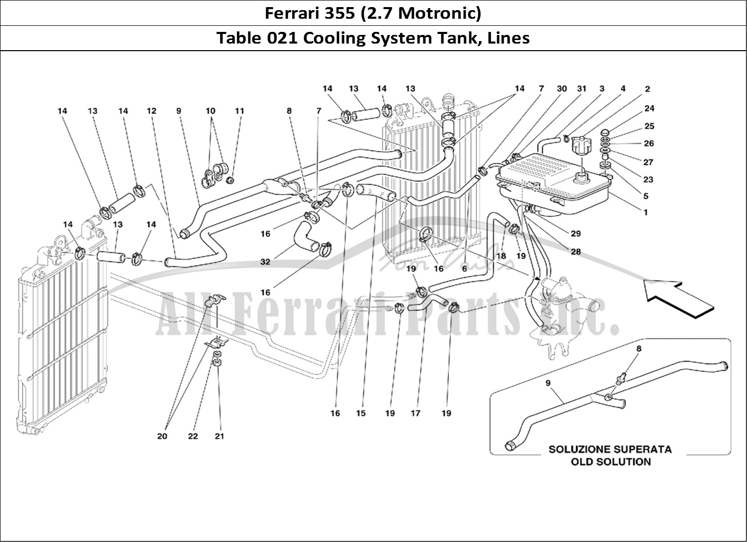 Ferrari Parts Ferrari 355 (2.7 Motronic) Page 021 Cooling System - Nourice