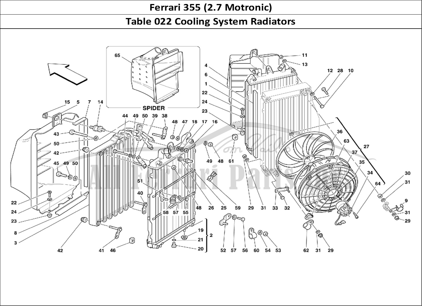 Ferrari Parts Ferrari 355 (2.7 Motronic) Page 022 Cooling System Radiators