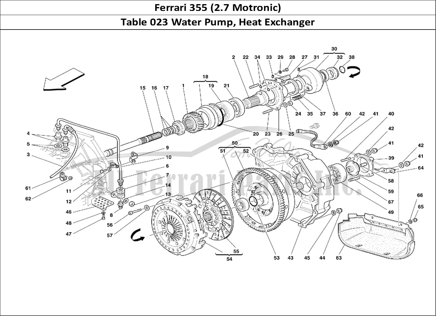 Ferrari Parts Ferrari 355 (2.7 Motronic) Page 023 Water Pump and Oil/Water