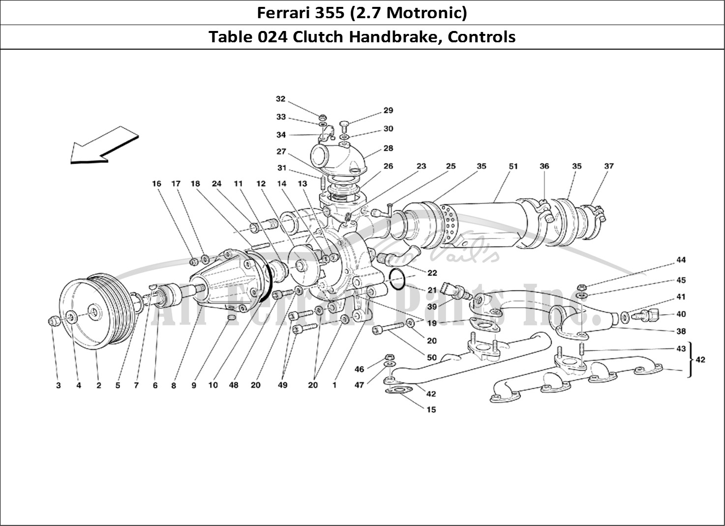 Ferrari Parts Ferrari 355 (2.7 Motronic) Page 024 Clutch and Controls