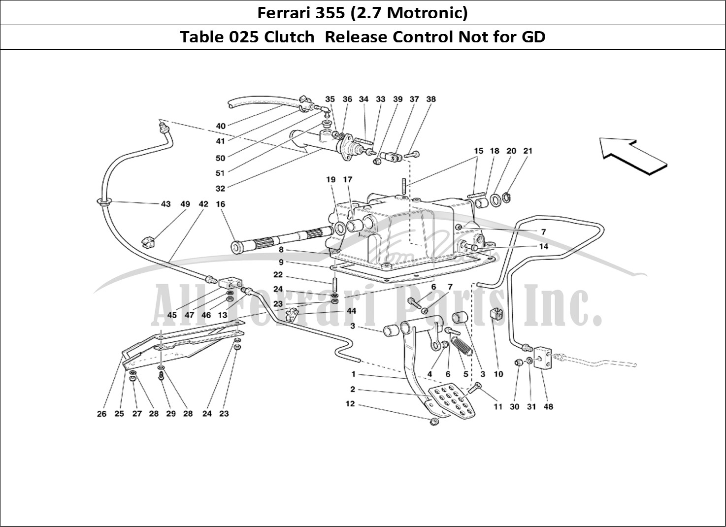 Ferrari Parts Ferrari 355 (2.7 Motronic) Page 025 Clutch Release Control -N