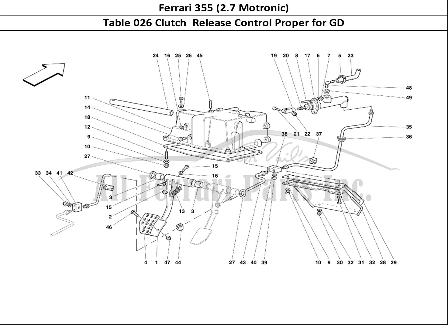 Ferrari Parts Ferrari 355 (2.7 Motronic) Page 026 Clutch Release Control -V