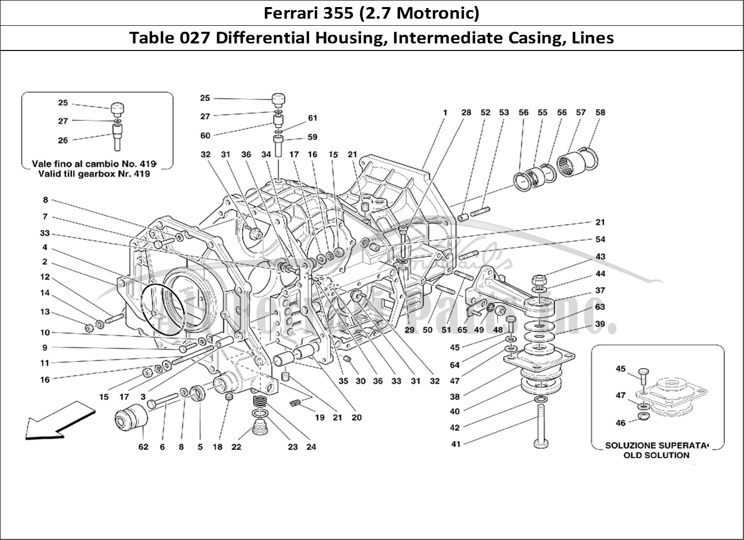 Ferrari Parts Ferrari 355 (2.7 Motronic) Page 027 Gearbox - Differential Ho