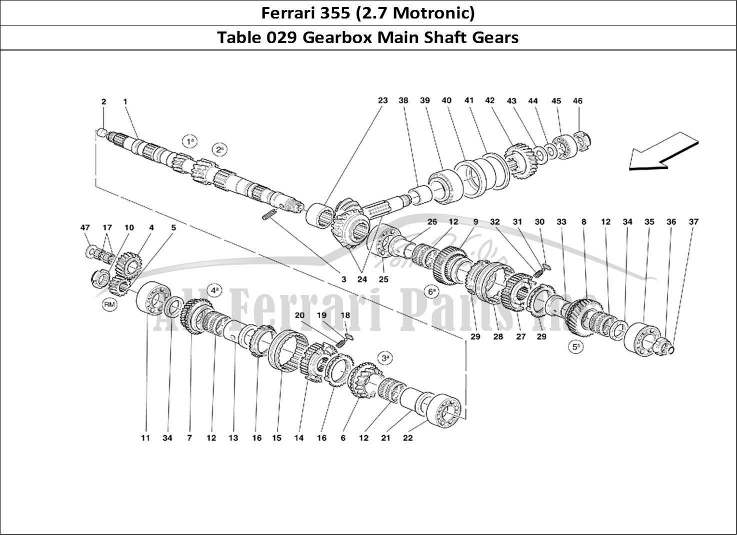 Ferrari Parts Ferrari 355 (2.7 Motronic) Page 029 Main Shaft Gears