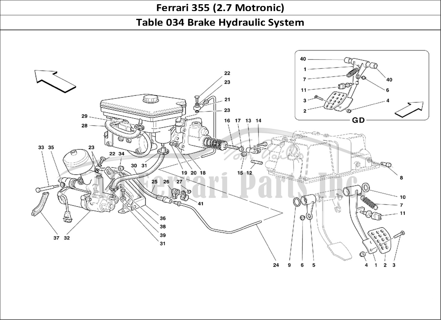 Ferrari Parts Ferrari 355 (2.7 Motronic) Page 034 Brake Hydraulic System