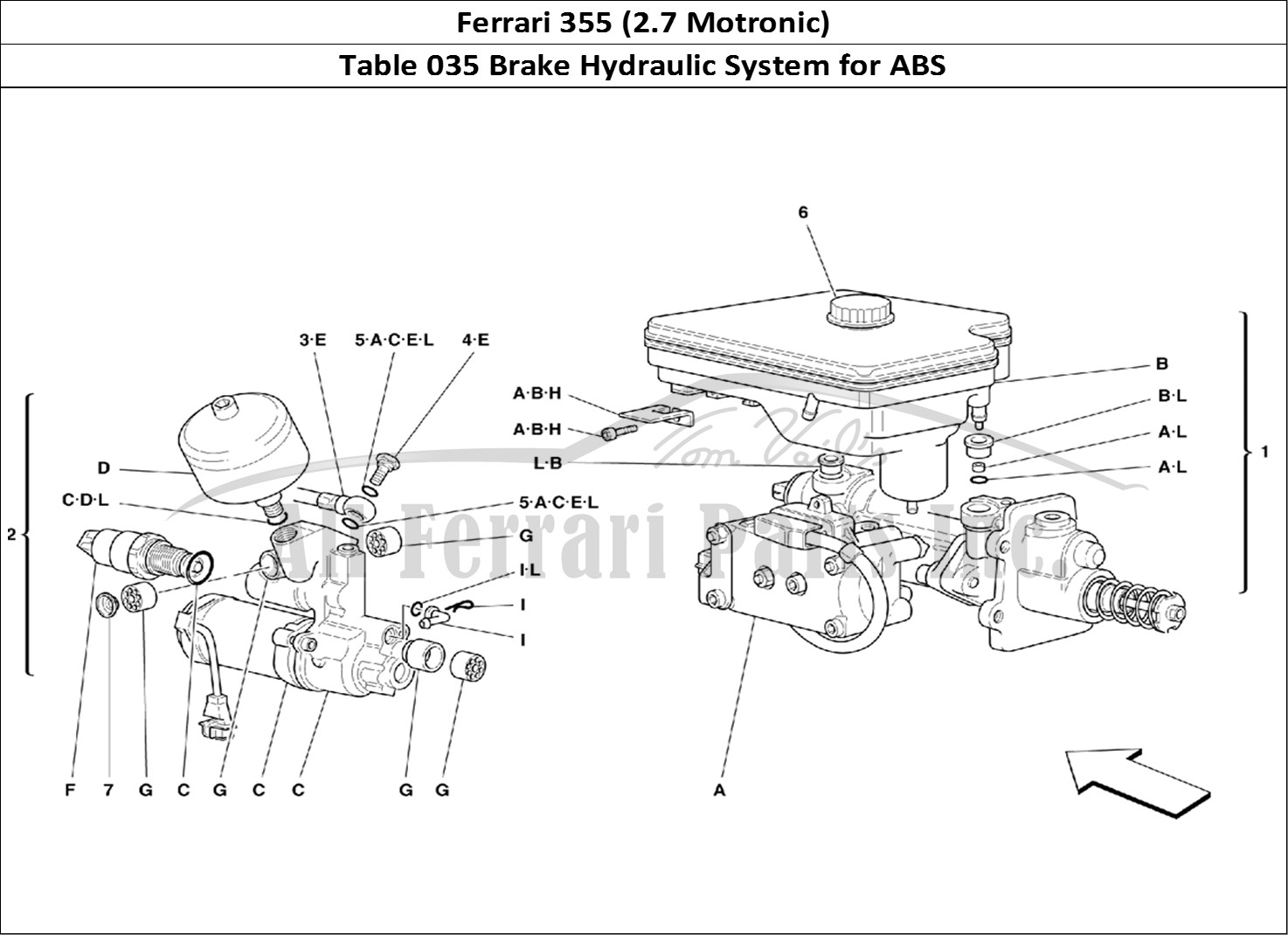 Ferrari Parts Ferrari 355 (2.7 Motronic) Page 035 Hydraulic System for ABS