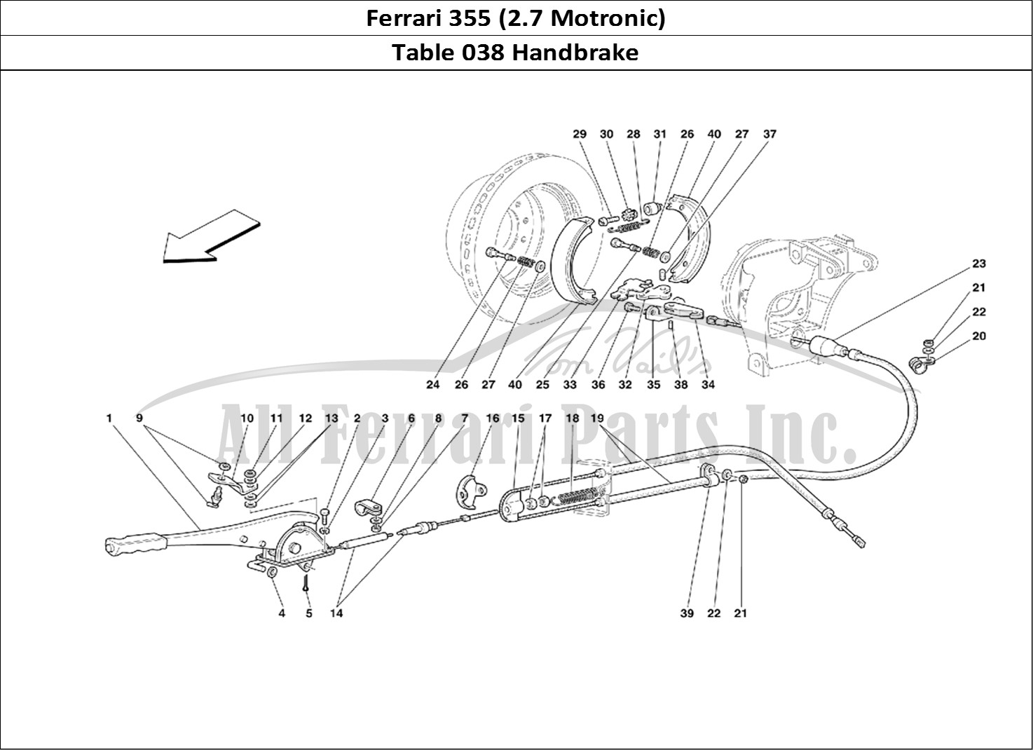 Ferrari Parts Ferrari 355 (2.7 Motronic) Page 038 Hand-Brake Control
