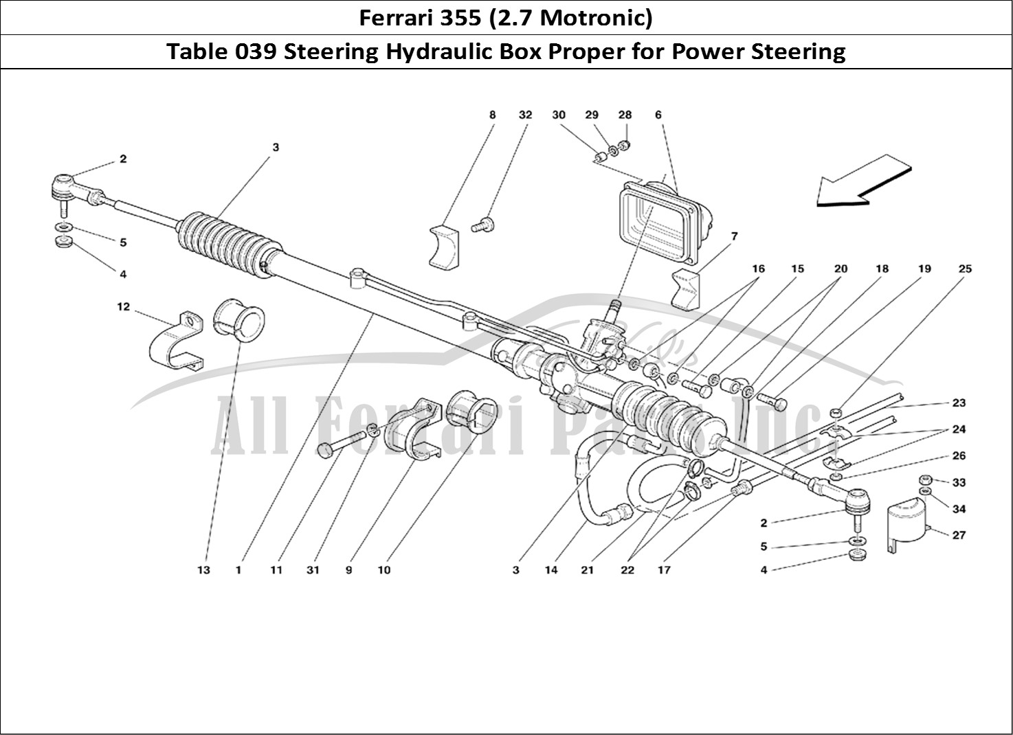 Ferrari Parts Ferrari 355 (2.7 Motronic) Page 039 Hydraulic Steering Box -V