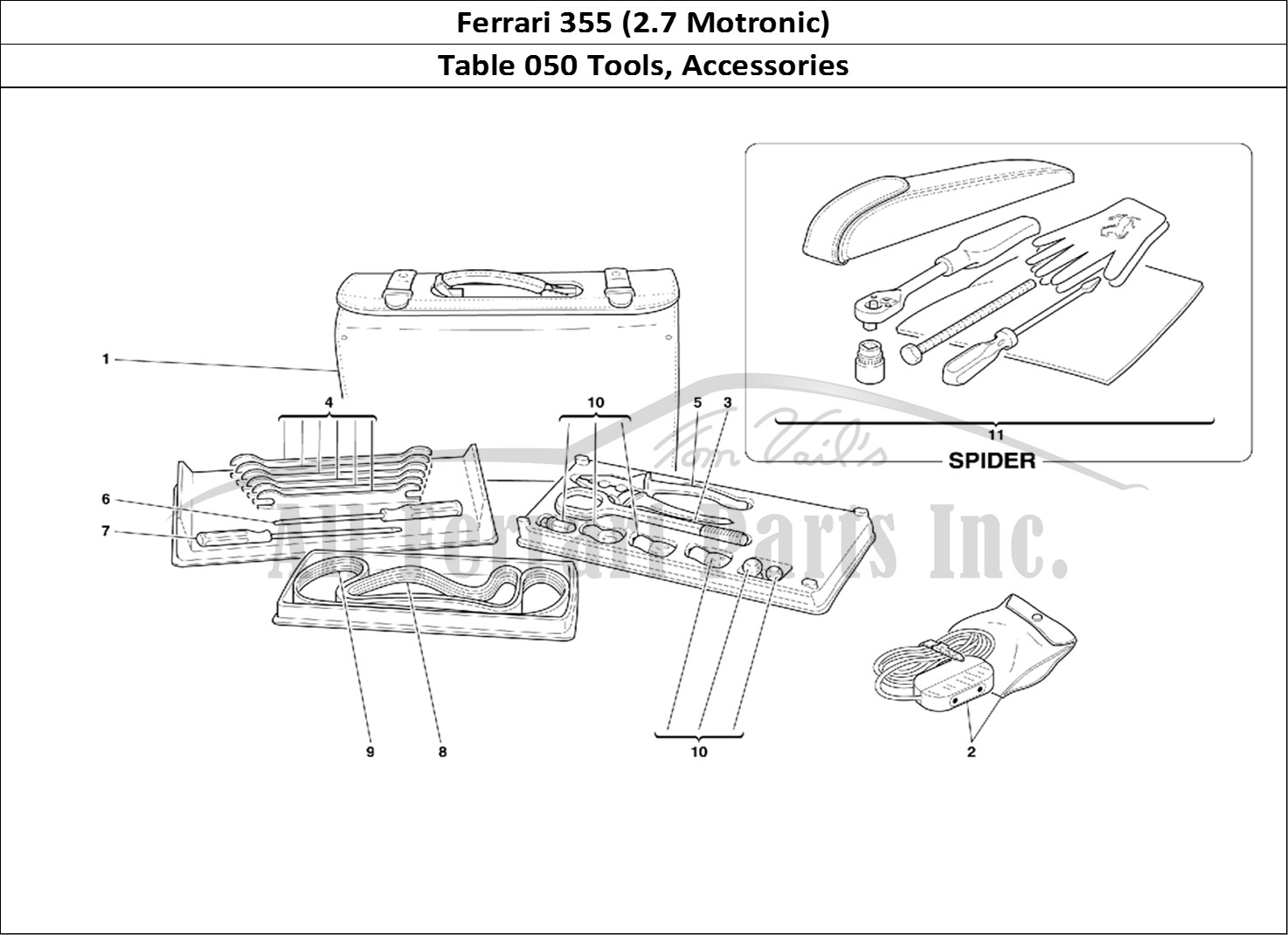 Ferrari Parts Ferrari 355 (2.7 Motronic) Page 050 Tools Equipment