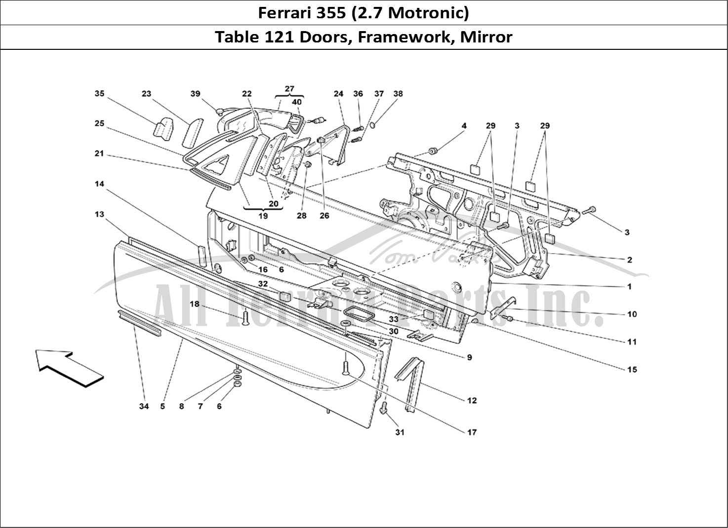 Ferrari Parts Ferrari 355 (2.7 Motronic) Page 121 Doors - Framework and Rea