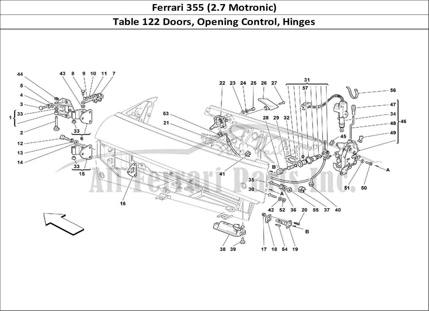 Ferrari Parts Ferrari 355 (2.7 Motronic) Page 122 Doors - Opening Control a