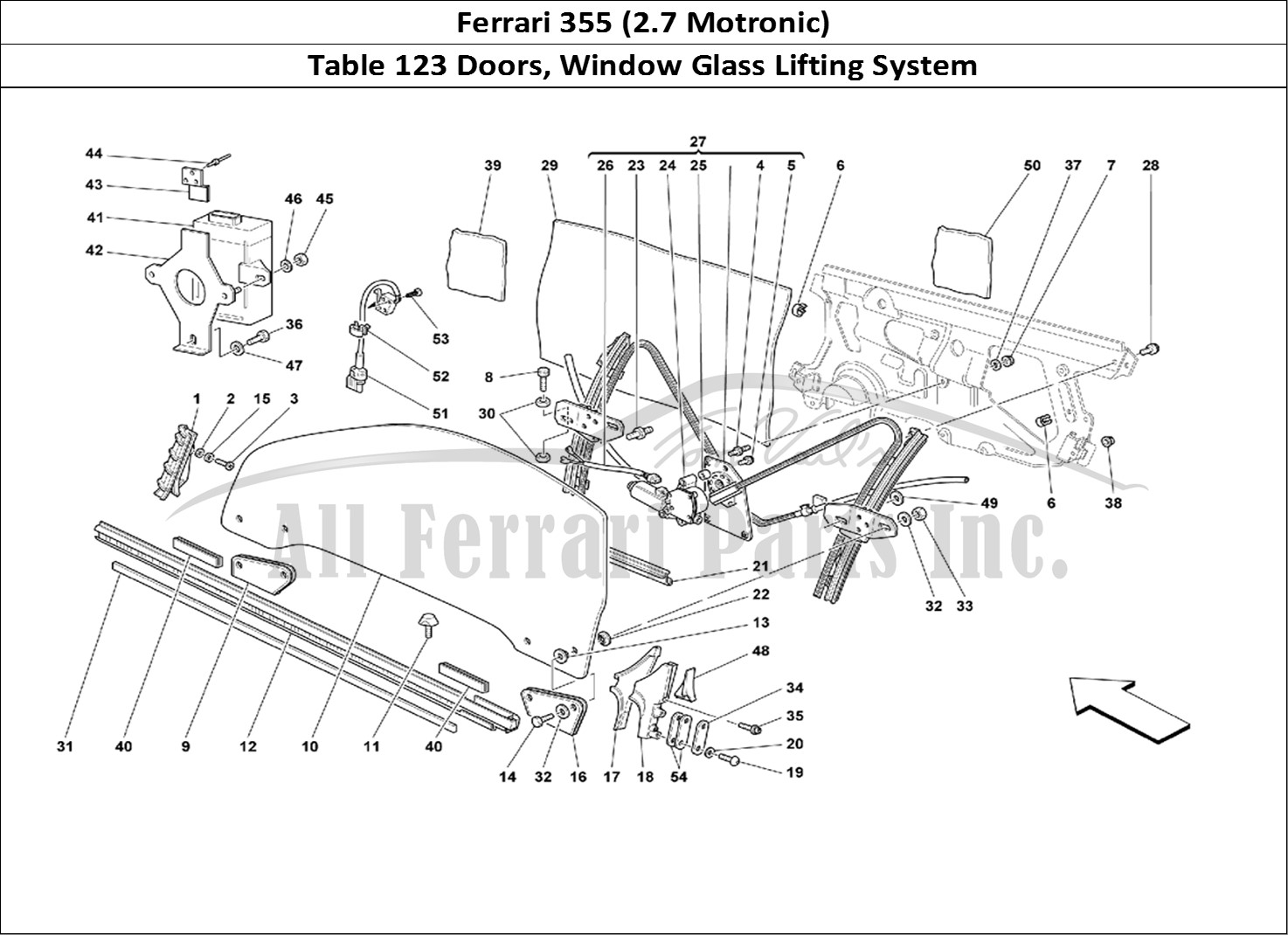 Ferrari Parts Ferrari 355 (2.7 Motronic) Page 123 Doors - Glass Lifting Dev