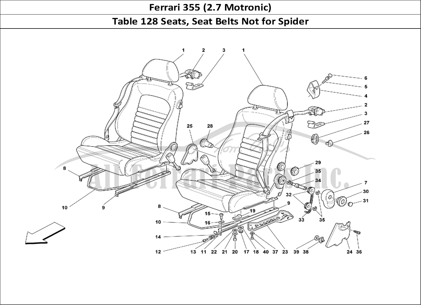 Ferrari Parts Ferrari 355 (2.7 Motronic) Page 128 Seats and Safety Belts -C