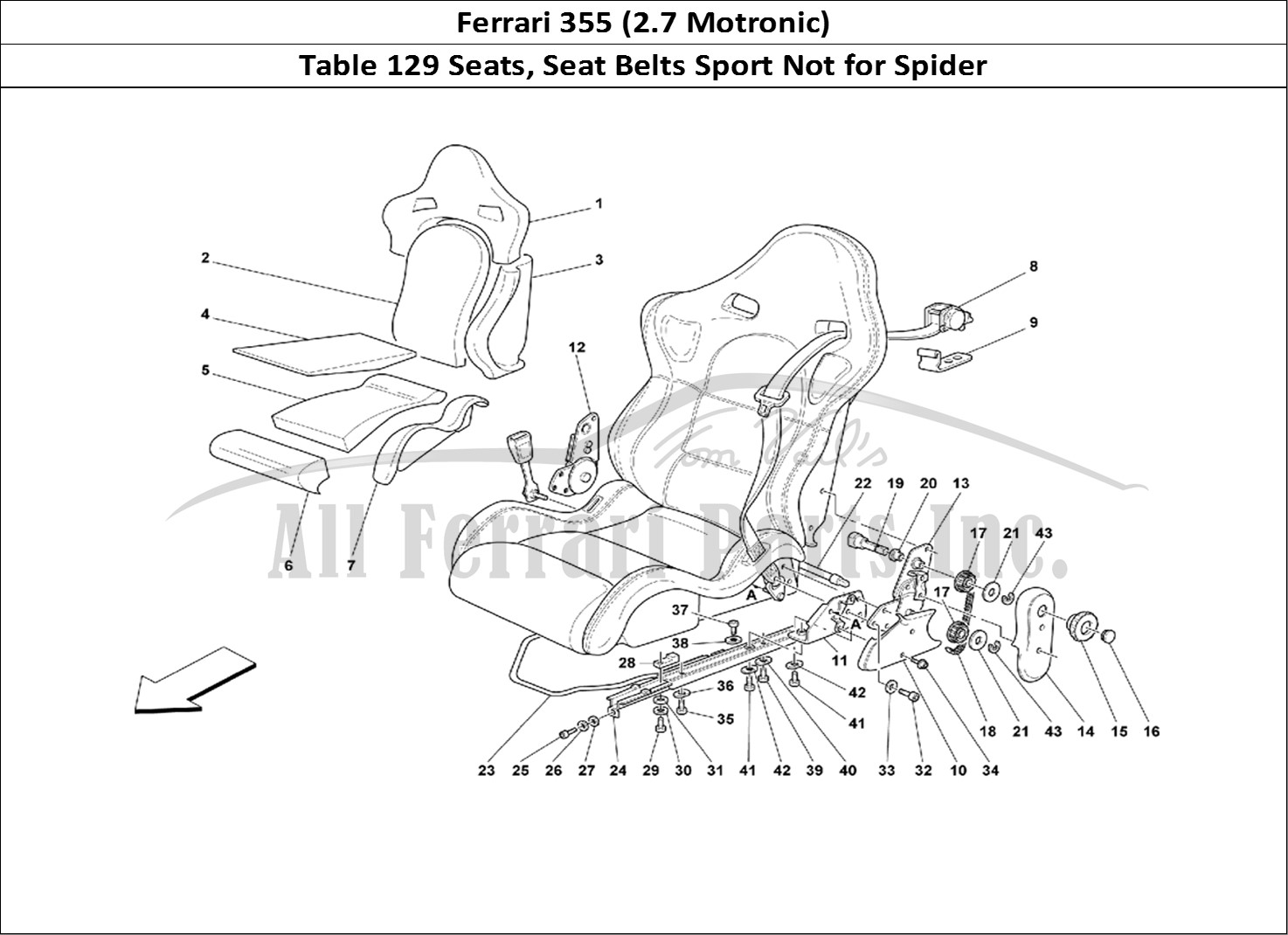 Ferrari Parts Ferrari 355 (2.7 Motronic) Page 129 Seats and Safety Belts -S