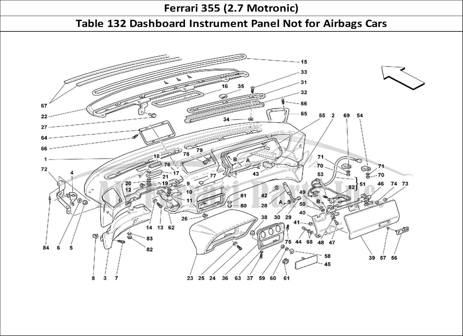 Ferrari Parts Ferrari 355 (2.7 Motronic) Page 132 Dashboard -Not for Air-Ba