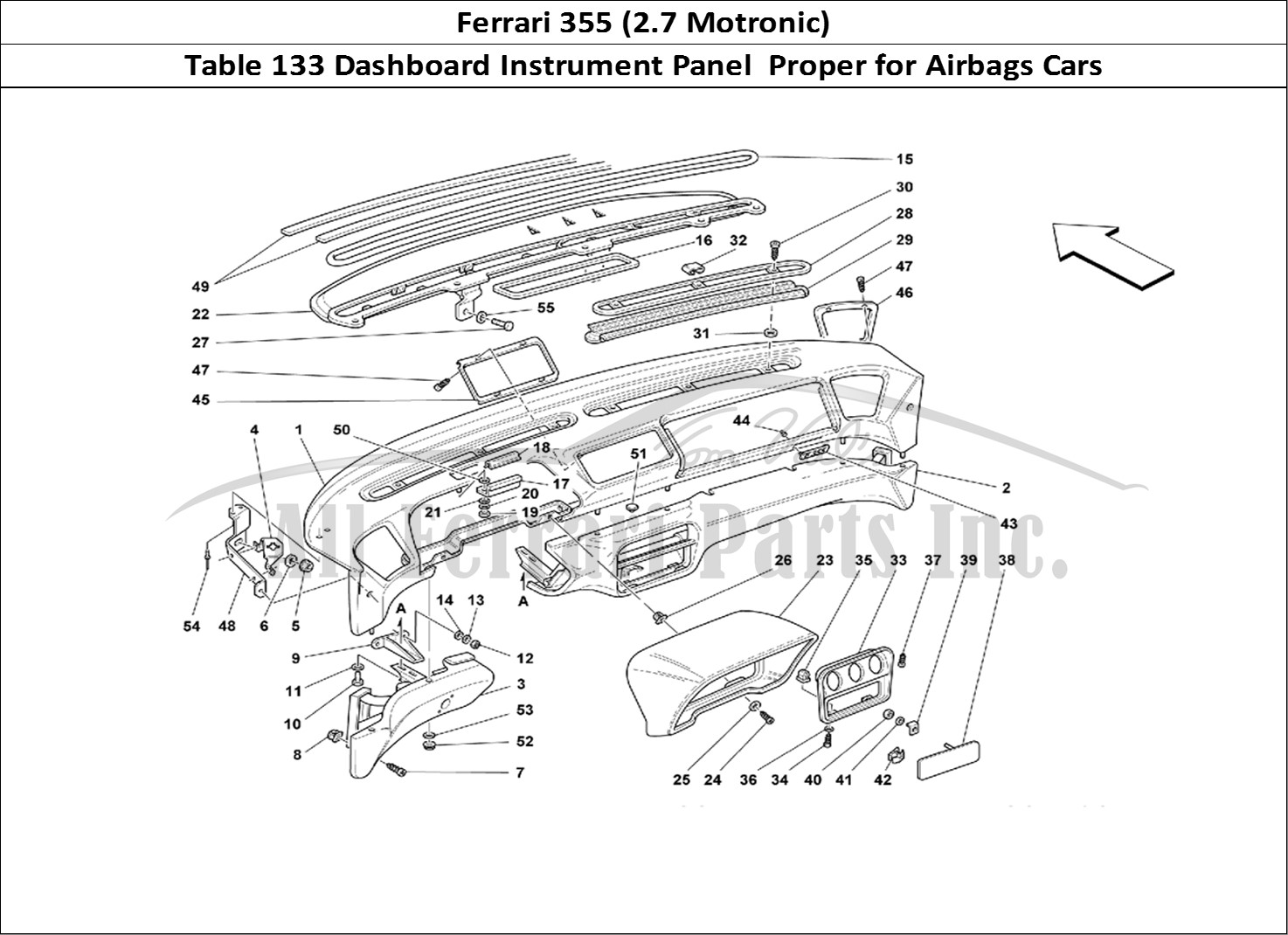 Ferrari Parts Ferrari 355 (2.7 Motronic) Page 133 Dashboard -Valid for Air-