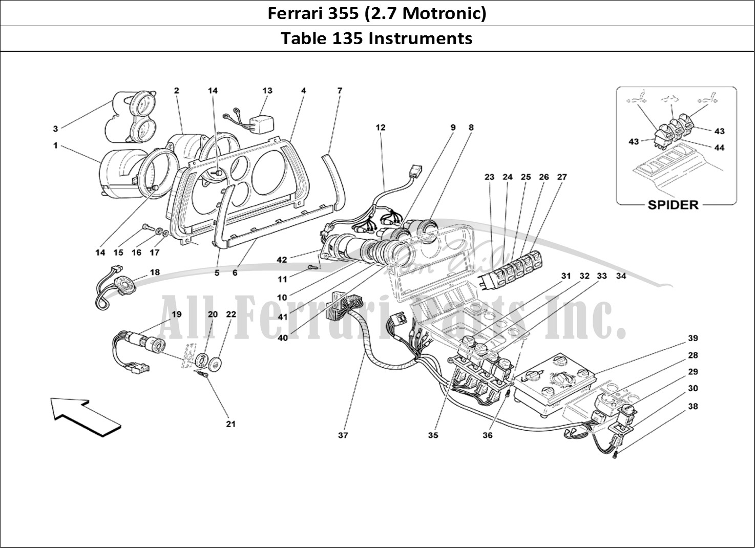 Ferrari Parts Ferrari 355 (2.7 Motronic) Page 135 Instruments