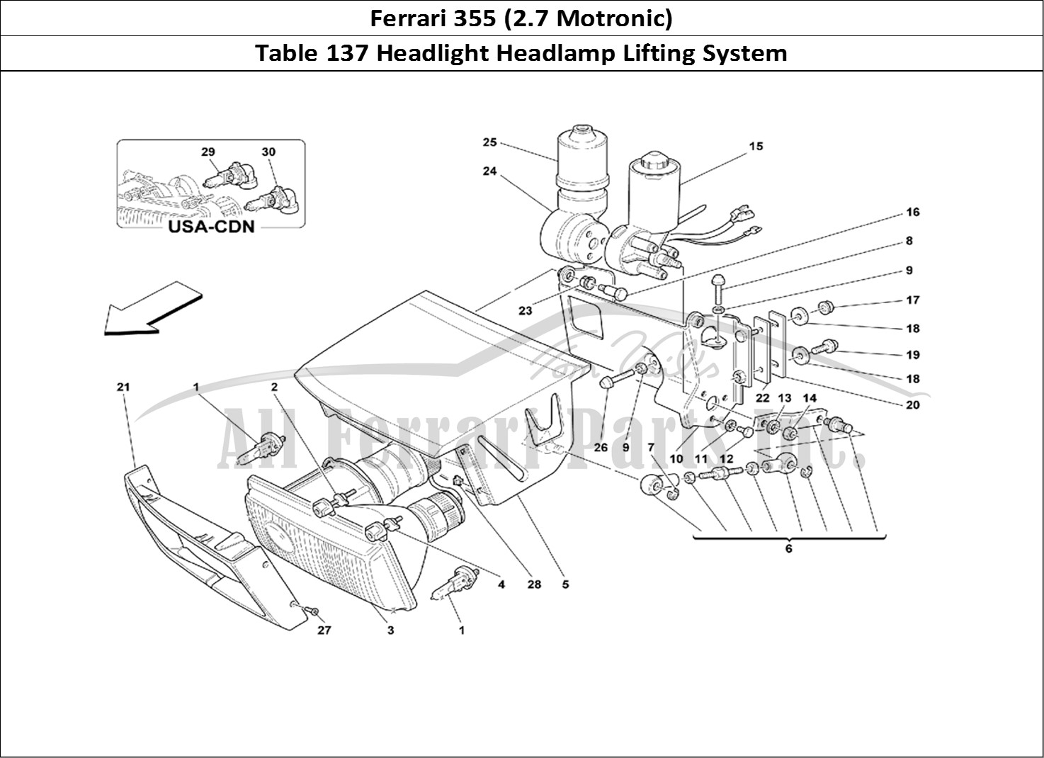 Ferrari Parts Ferrari 355 (2.7 Motronic) Page 137 Lights Lifting Device and