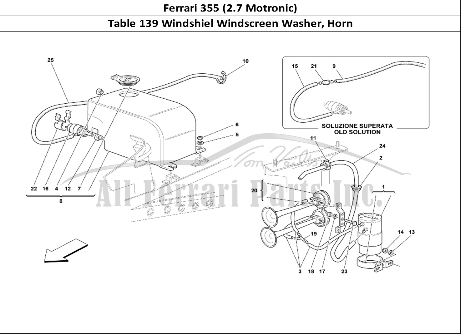 Ferrari Parts Ferrari 355 (2.7 Motronic) Page 139 Glass Washer and Horns