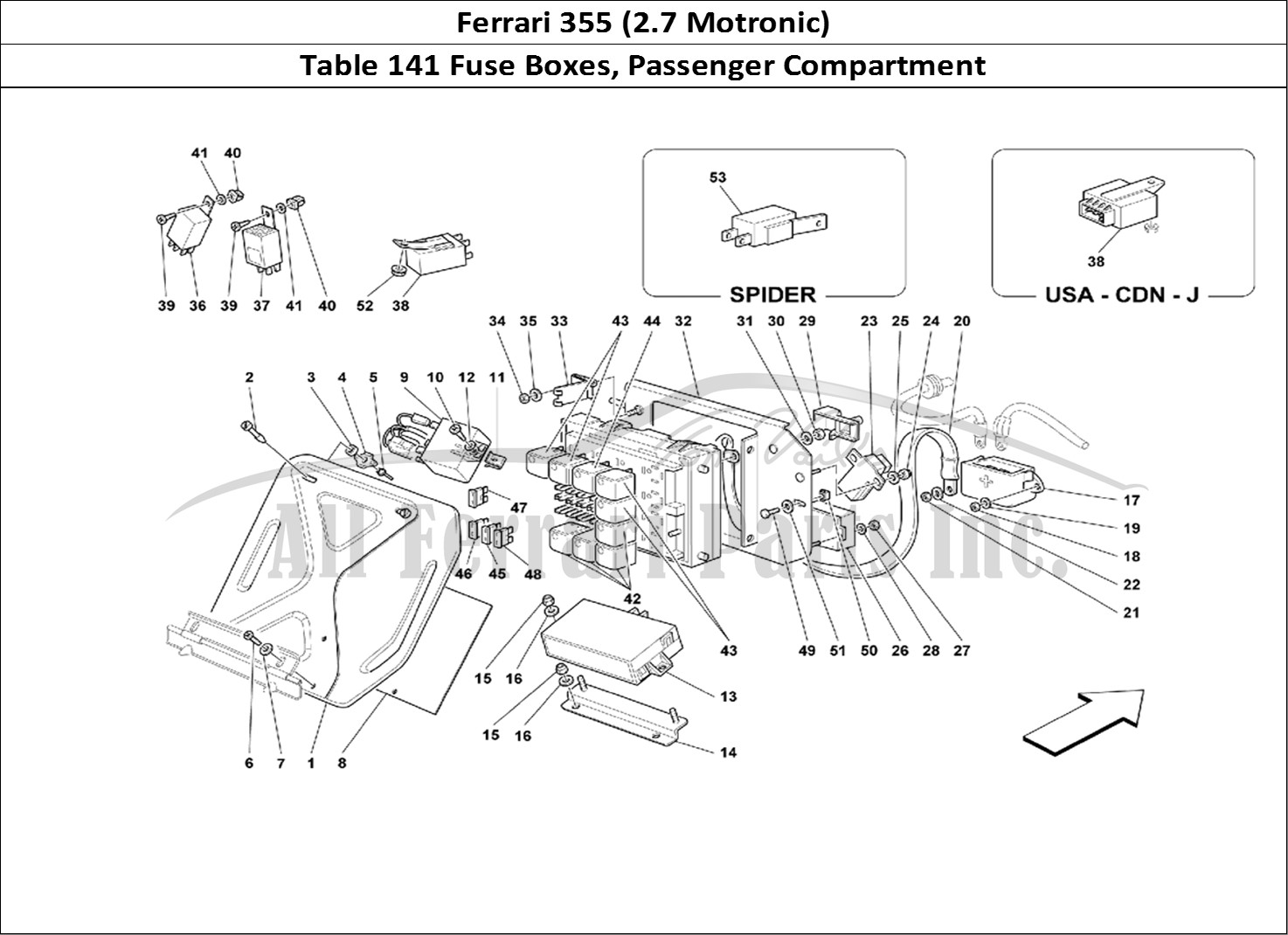 Ferrari Parts Ferrari 355 (2.7 Motronic) Page 141 Electrical Boards - Passe