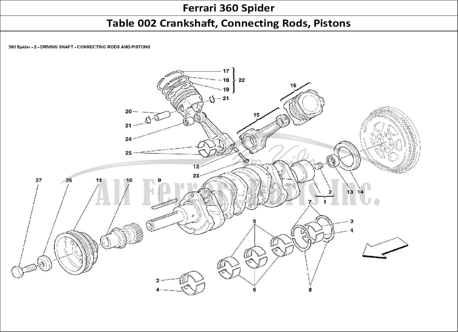 Ferrari Parts Ferrari 360 Spider Page 002 Crankshaft, Conrods And P