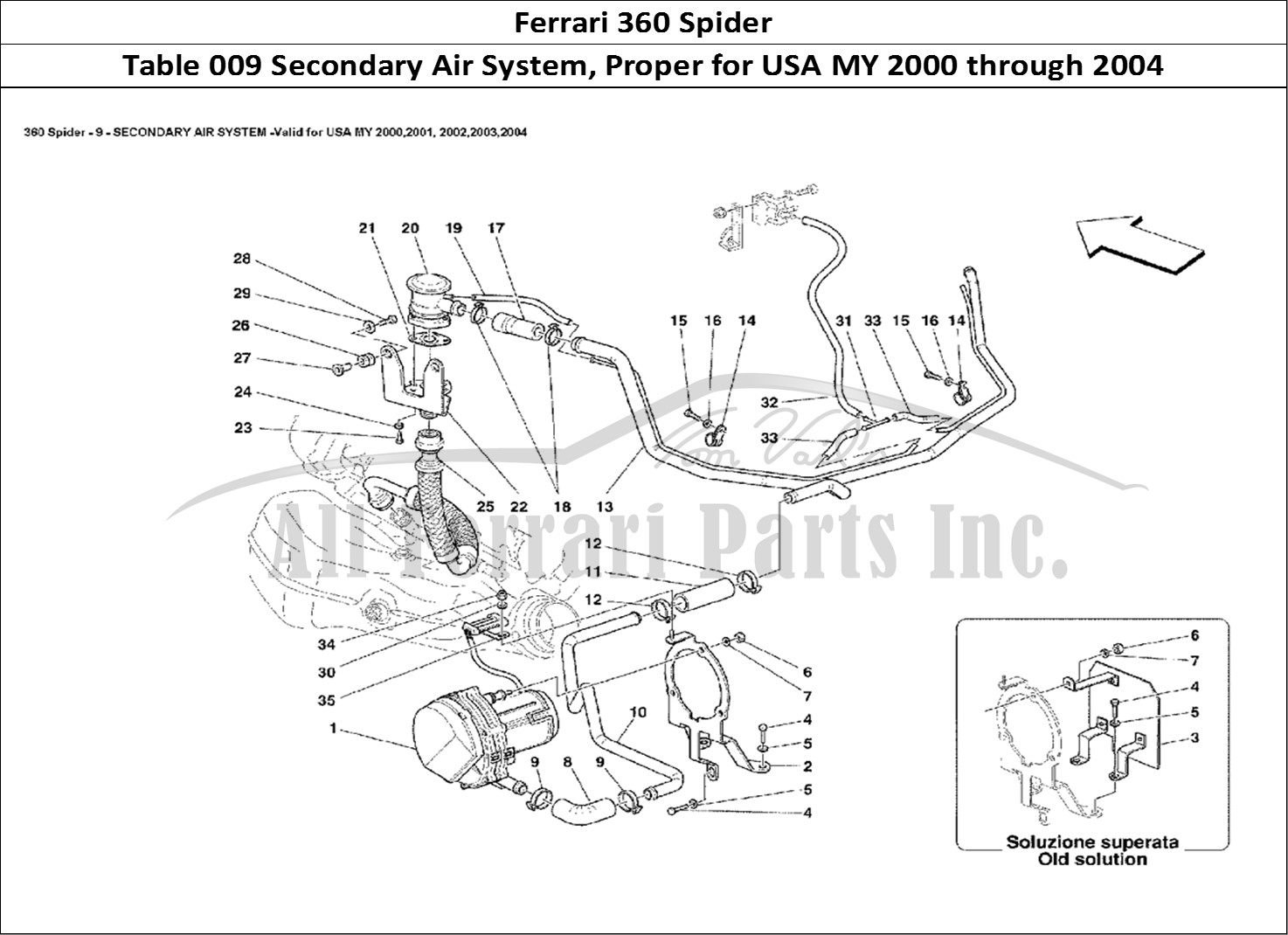 Ferrari Parts Ferrari 360 Spider Page 009 Secondary Air System - Va