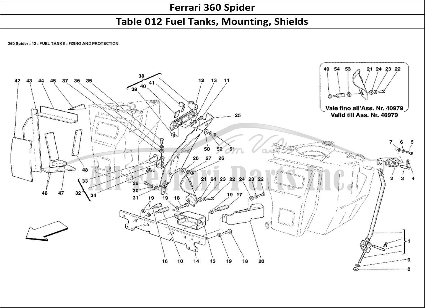 Ferrari Parts Ferrari 360 Spider Page 012 Fuel Tanks - Fixing and P