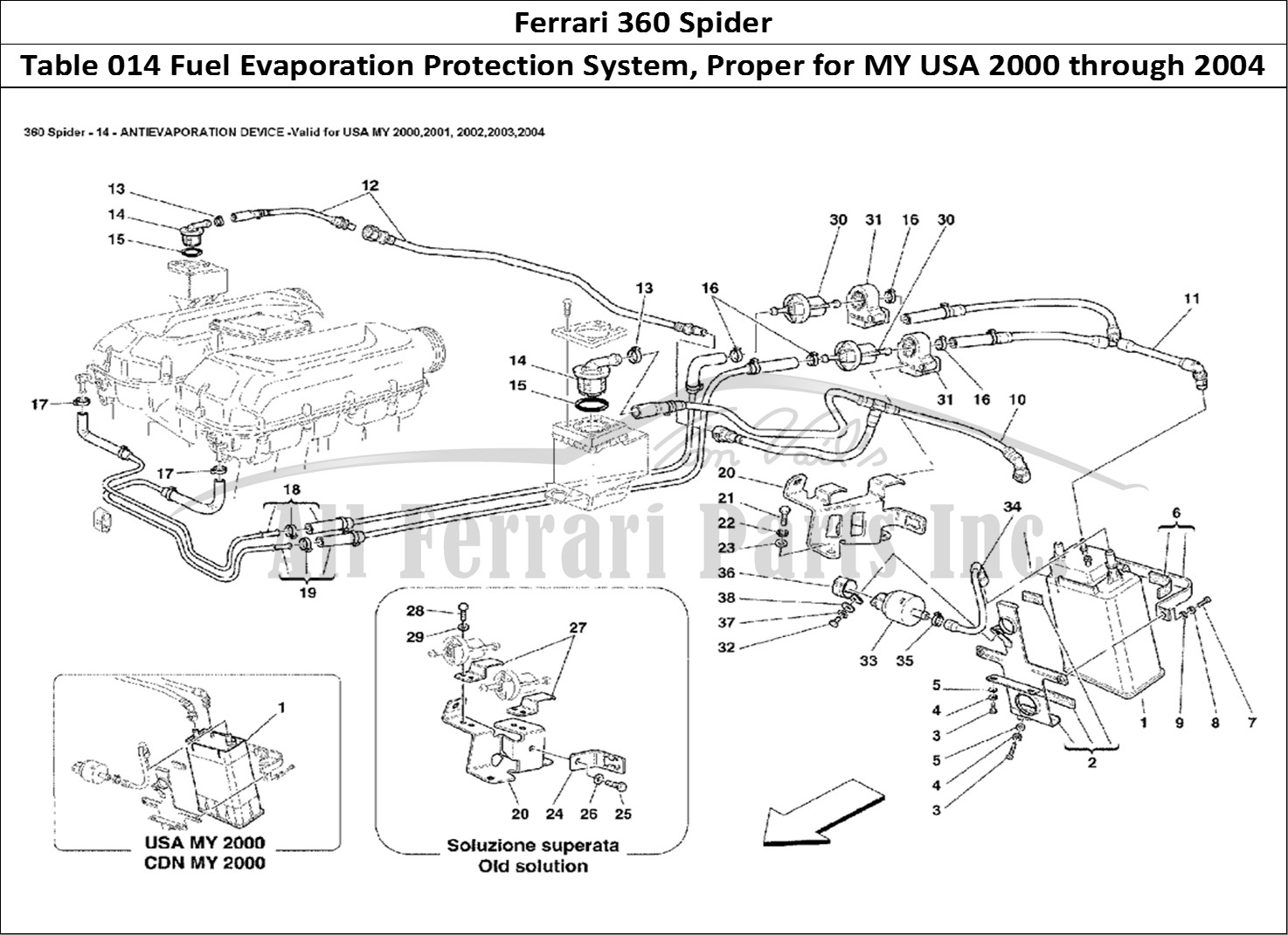 Ferrari Parts Ferrari 360 Spider Page 014 Antievaporation Device -