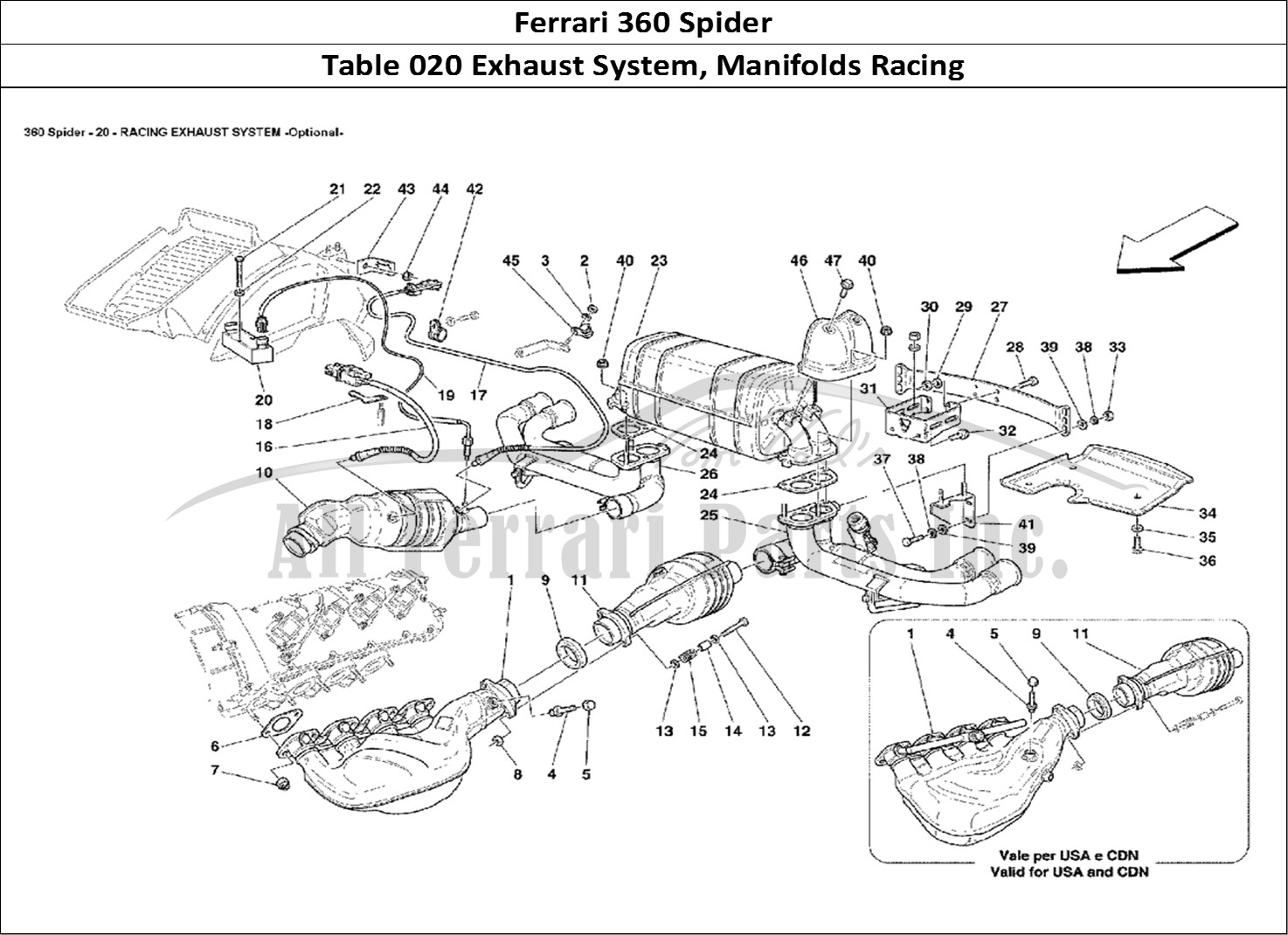 Ferrari Parts Ferrari 360 Spider Page 020 Racing Exhaust System - O