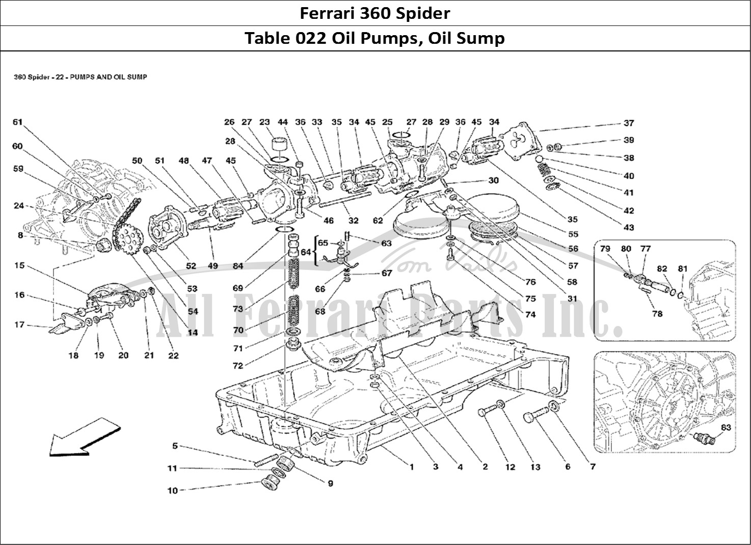 Ferrari Parts Ferrari 360 Spider Page 022 Pumps and Oil Sump