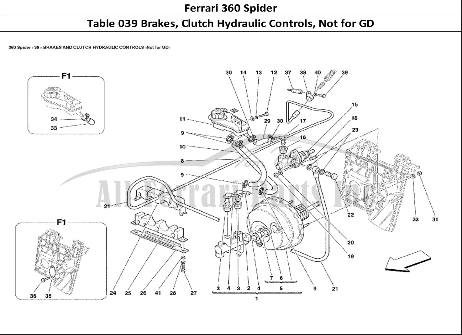 Ferrari Parts Ferrari 360 Spider Page 039 Brakes and Clutch Hydraul