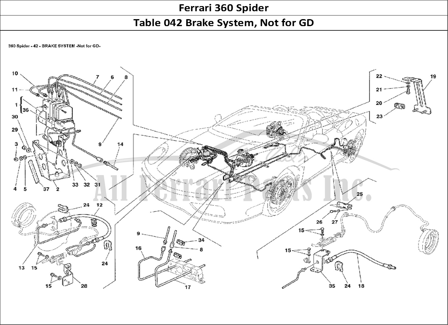 Ferrari Parts Ferrari 360 Spider Page 042 Brake System - Not for GD