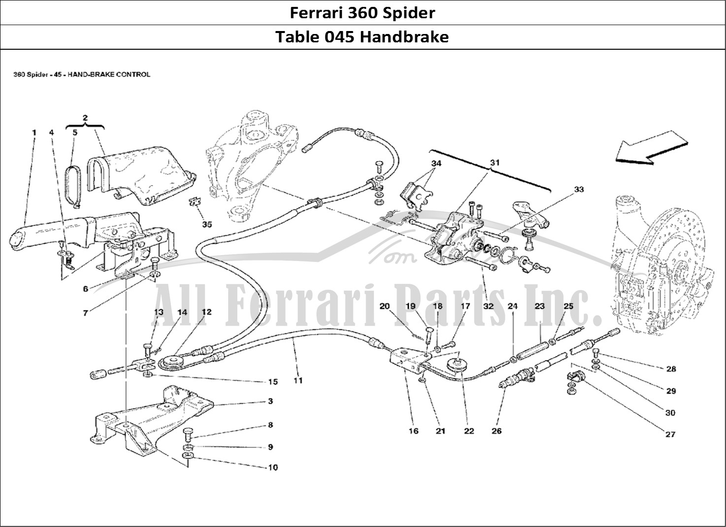 Ferrari Parts Ferrari 360 Spider Page 045 Hand-Brake Control