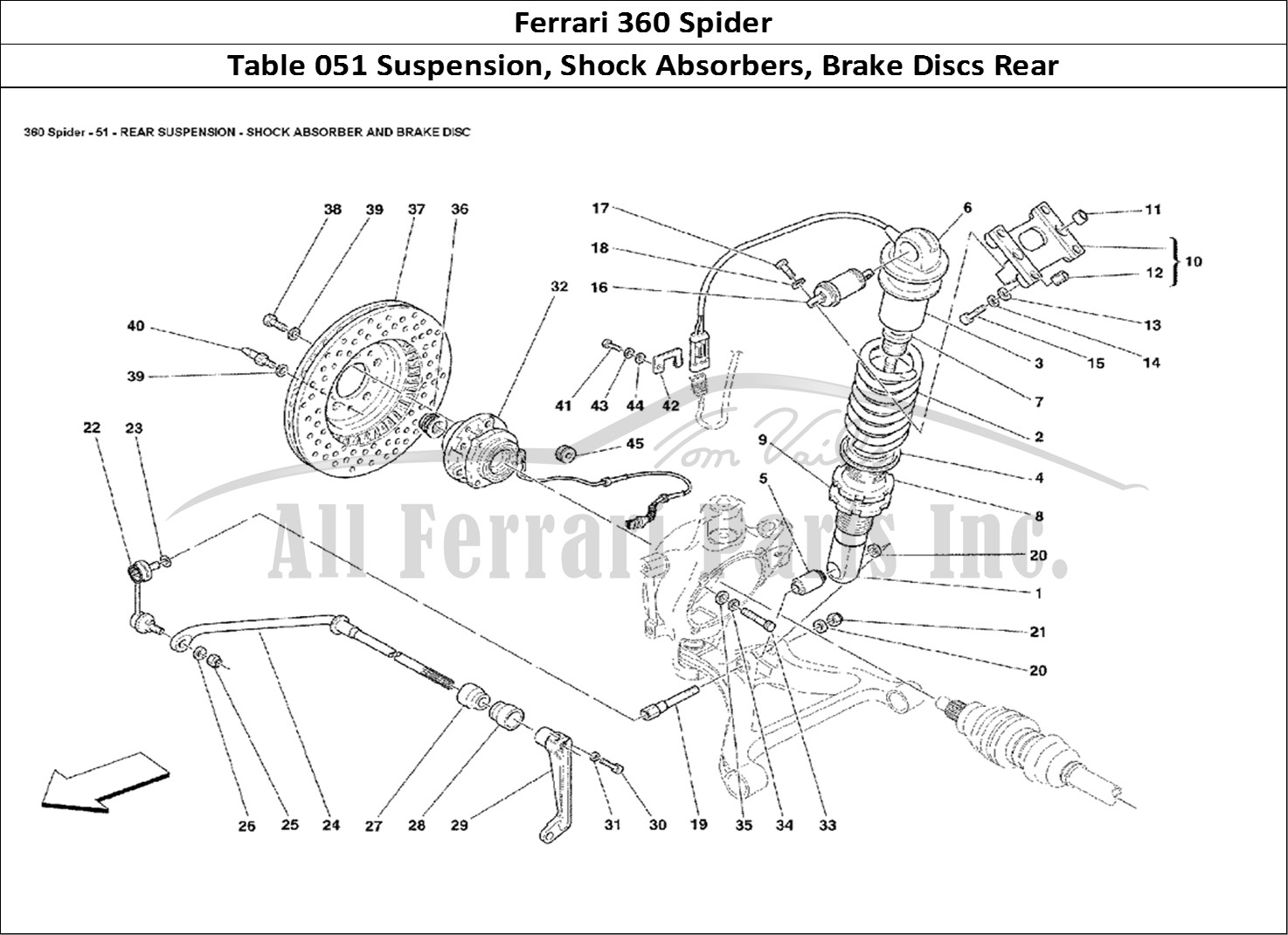 Ferrari Parts Ferrari 360 Spider Page 051 Rear Suspension - Shock A