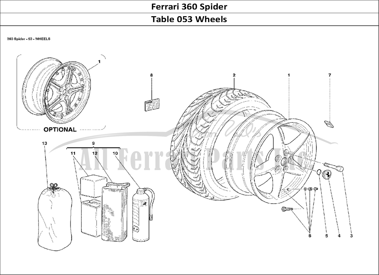 Ferrari Parts Ferrari 360 Spider Page 053 Wheels