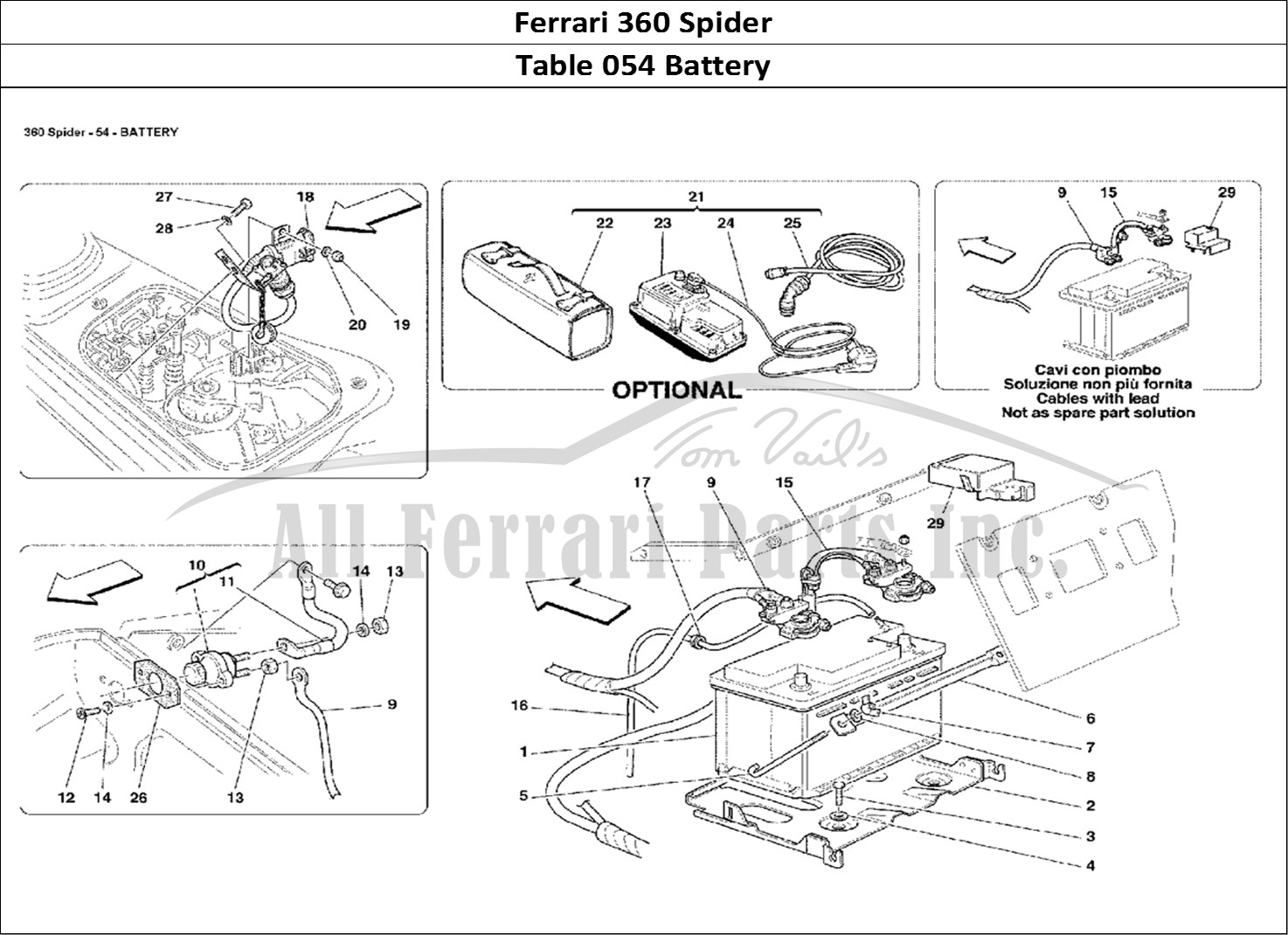 Ferrari Parts Ferrari 360 Spider Page 054 Battery