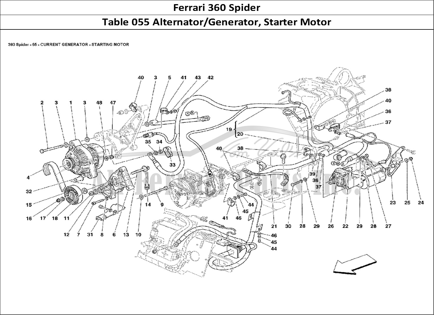 Ferrari Parts Ferrari 360 Spider Page 055 Current Generator - Start