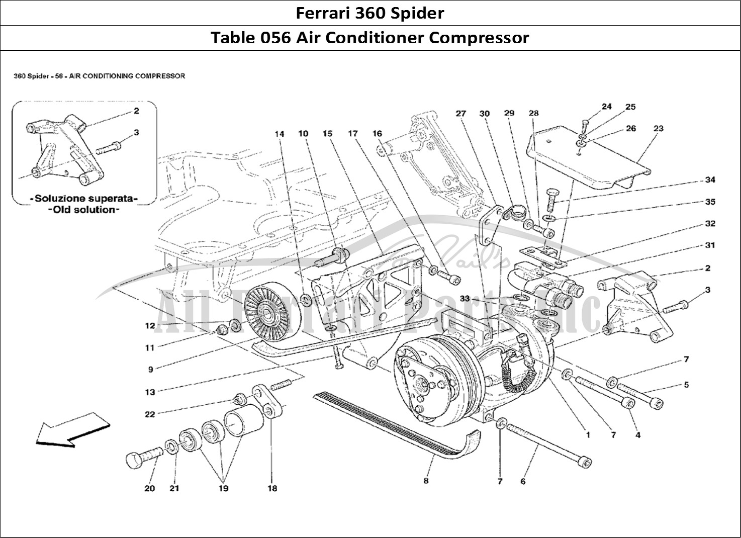 Ferrari Parts Ferrari 360 Spider Page 056 Air Conditioning Compress