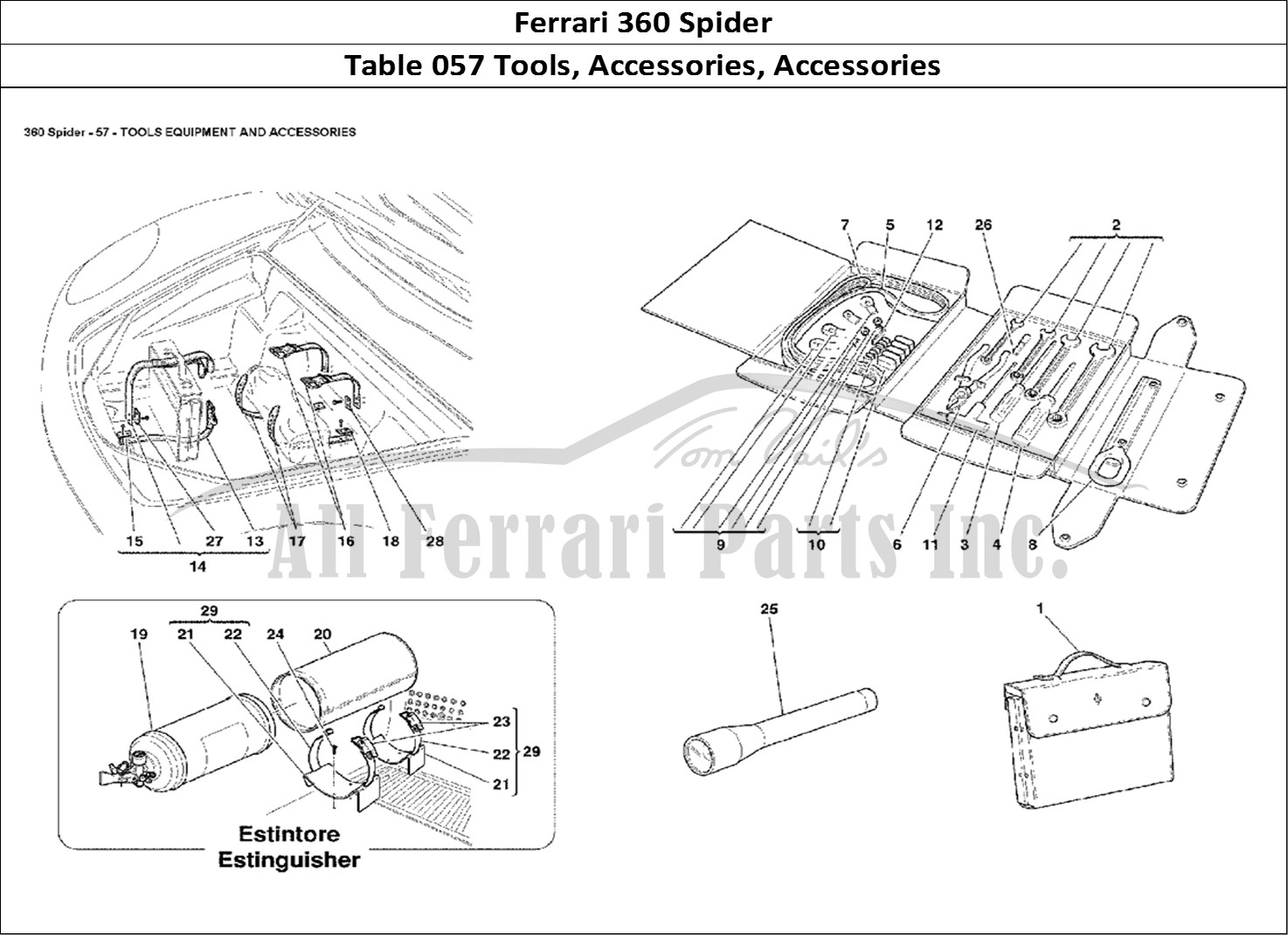 Ferrari Parts Ferrari 360 Spider Page 057 Tools Equipment and Acces