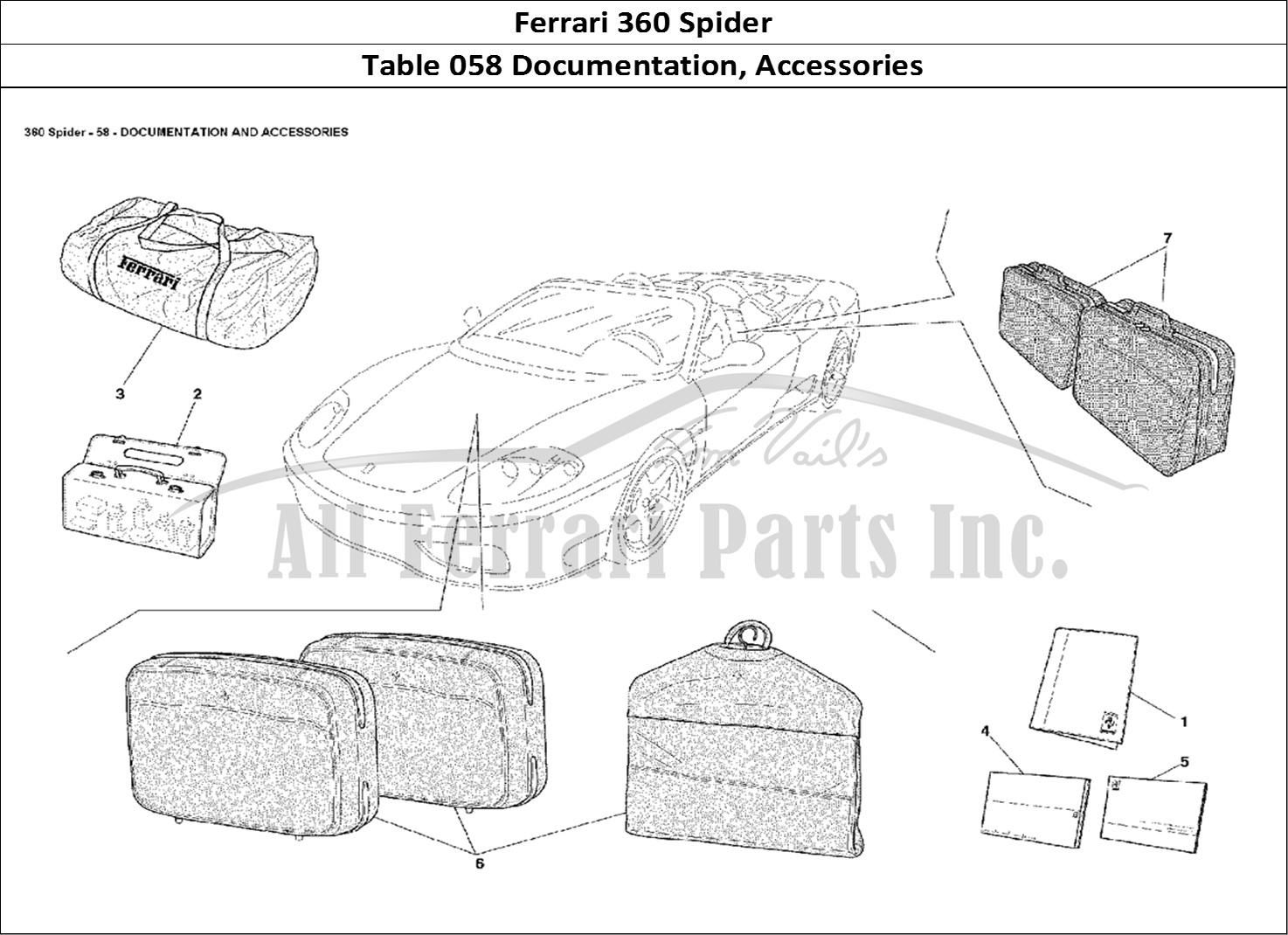 Ferrari Parts Ferrari 360 Spider Page 058 Documentation and Accesso