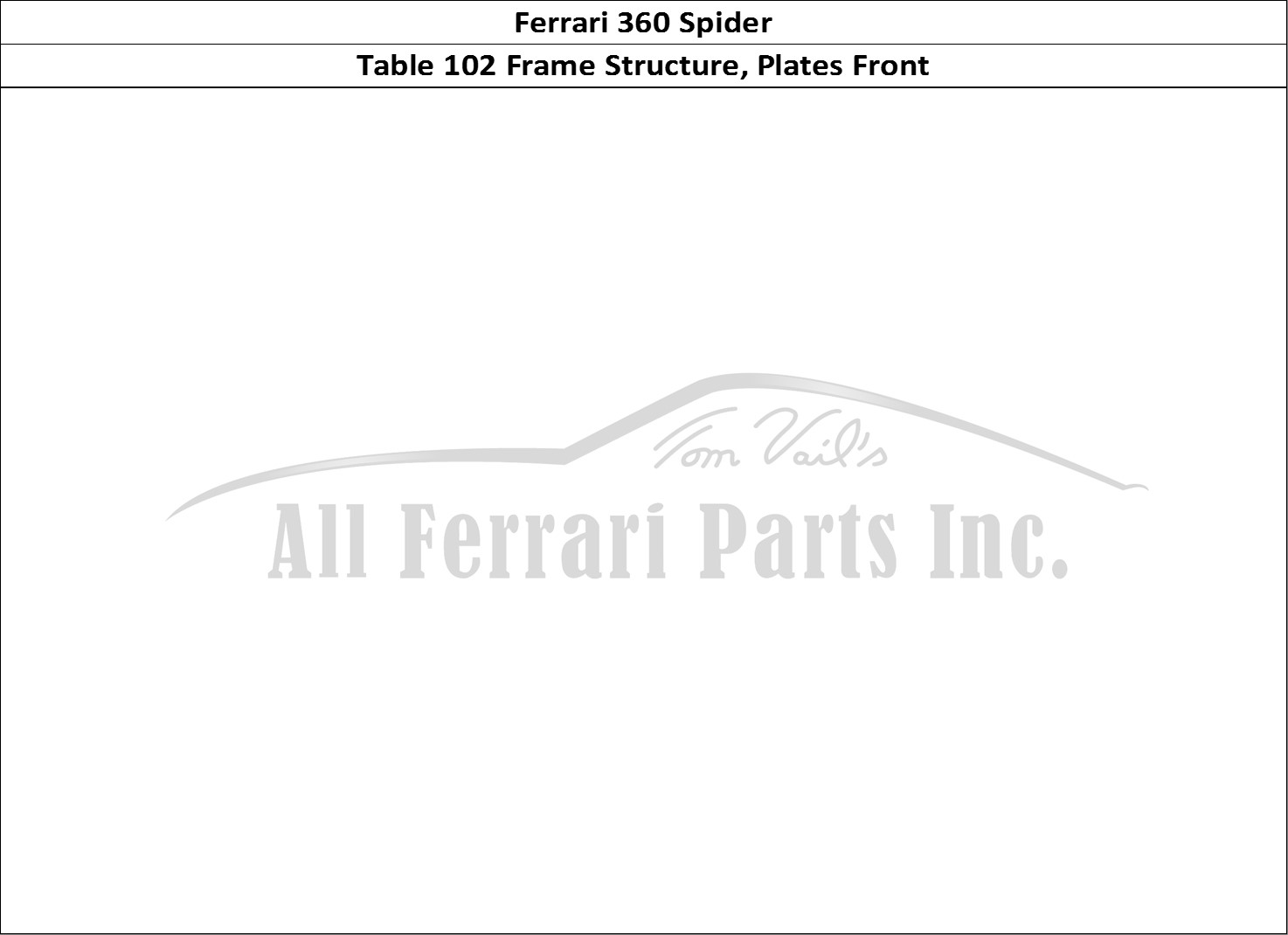 Ferrari Parts Ferrari 360 Spider Page 102 Frame - Front Elements St