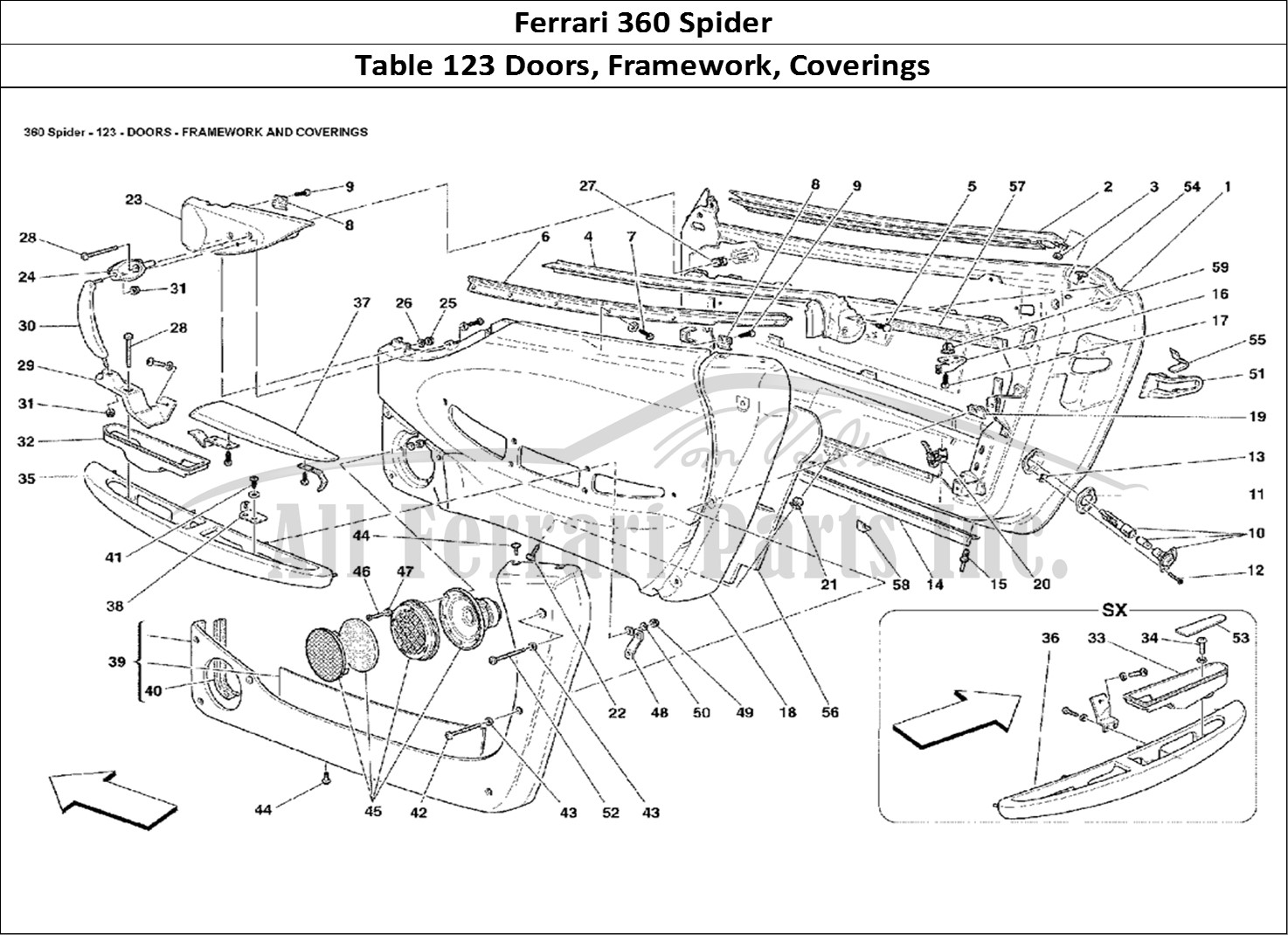 Ferrari Parts Ferrari 360 Spider Page 123 Doors - Framework and Cov
