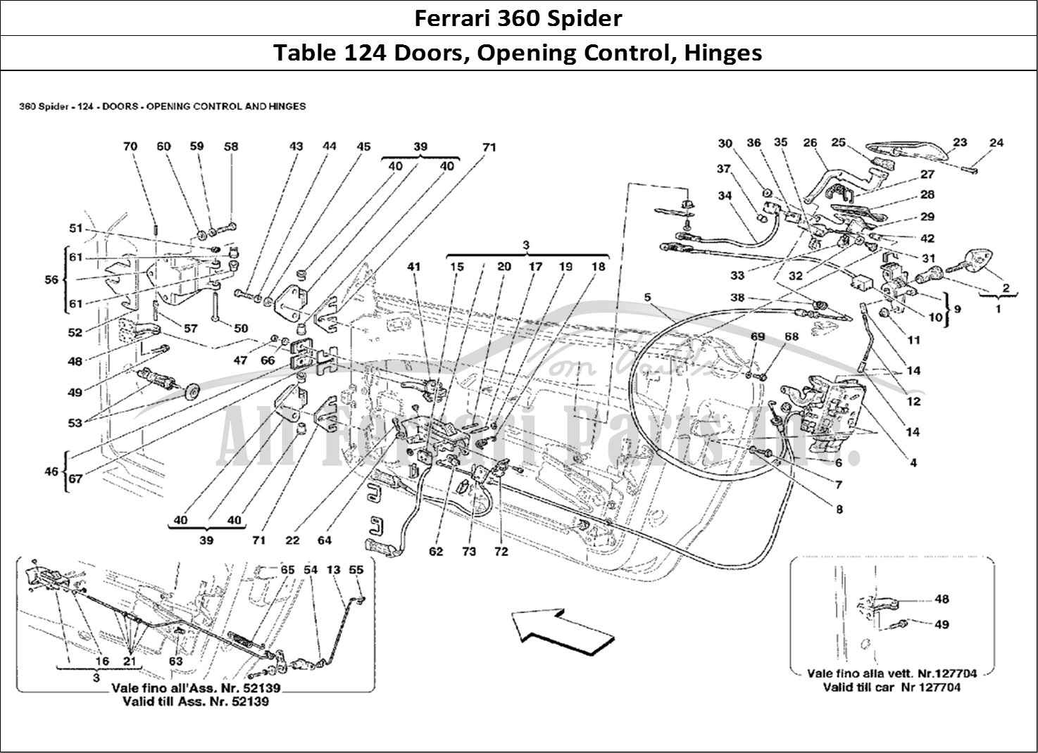 Ferrari Parts Ferrari 360 Spider Page 124 Doors - Opening Control a