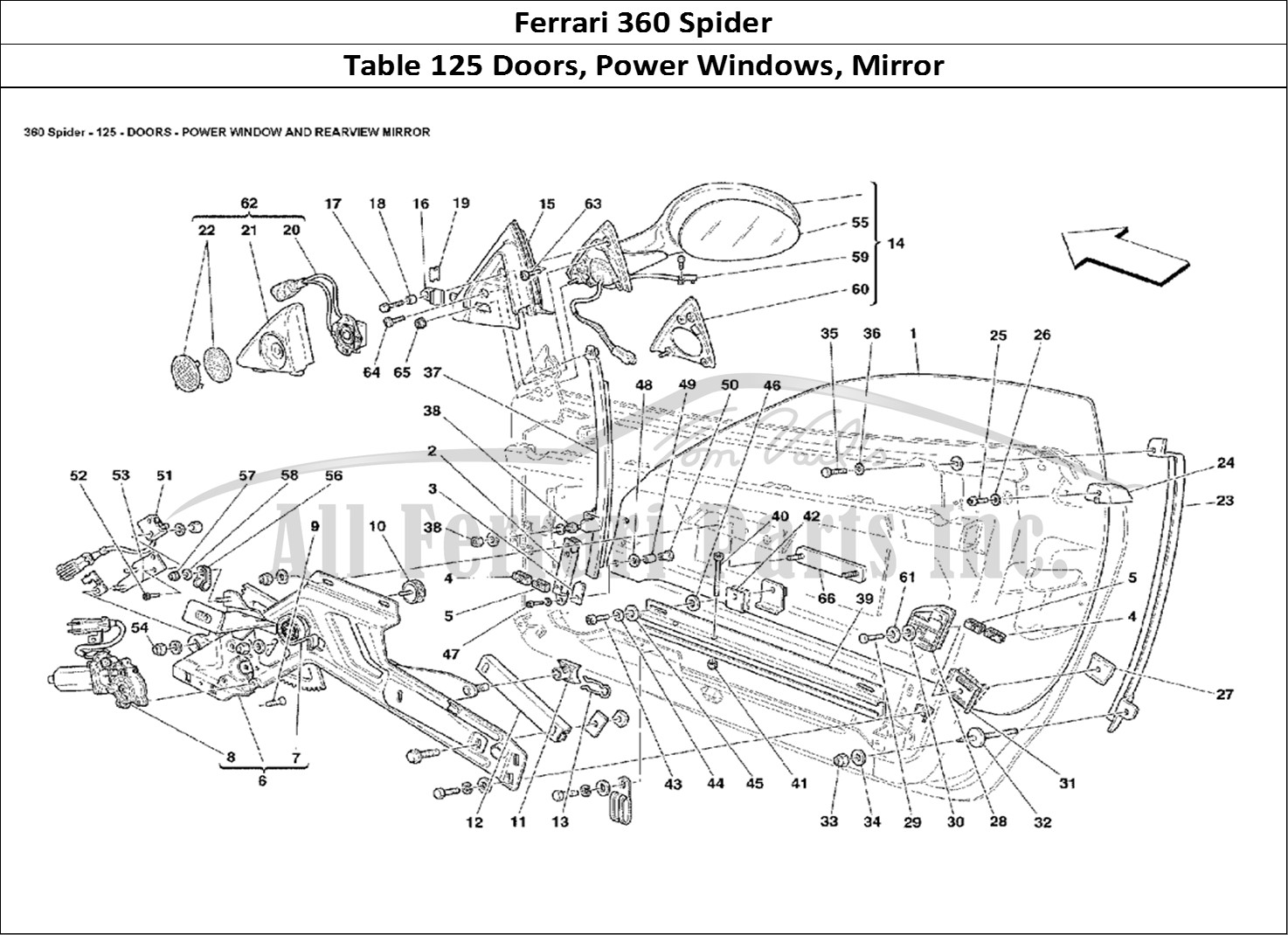 Ferrari Parts Ferrari 360 Spider Page 125 Doors - Power Window and