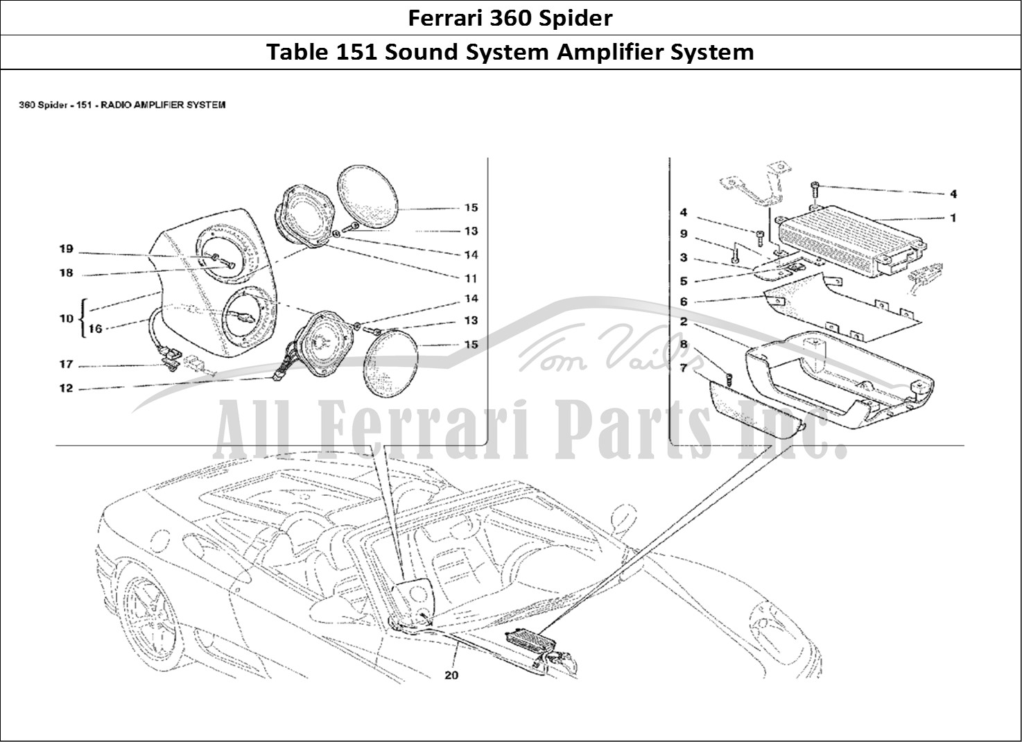 Ferrari Parts Ferrari 360 Spider Page 151 Radio Amplifier System